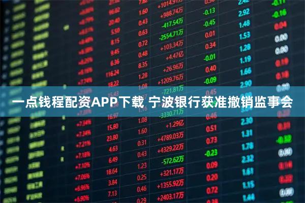 一点钱程配资APP下载 宁波银行获准撤销监事会